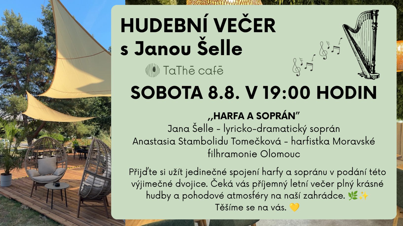 Hudební večer s JANOU ŠELLE - HARFA A SOPRÁN